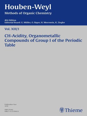 cover image of Houben-Weyl Methods of Organic Chemistry Volume XIII/1